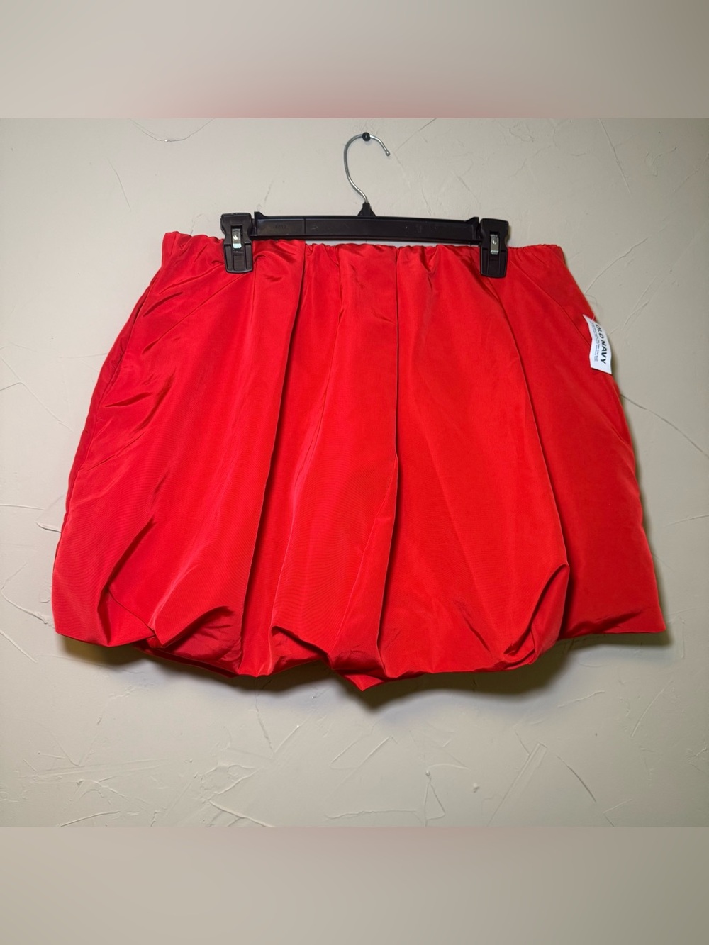 Old Navy Red Taffeta Bubble Mini Skirt L Balloon Hem Y2K Party Gameday Coquette - Picture 2 of 13